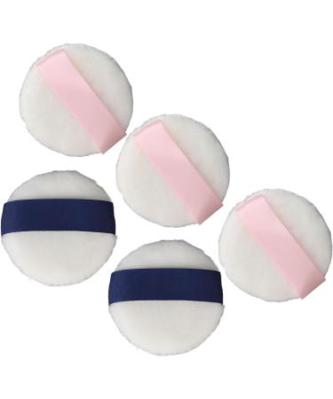 Round Powder Puff Velvet 5 Pieces Skin-Friendly Powder Makeup Double Sided Portable Soft for Home Travel Office - Buy Online on GoSupps.com