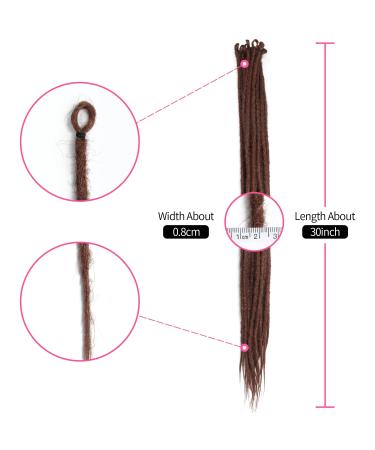 30 Synthetic Dreadlocks Extensions - 20 Strands Pack Soft Crocheted Braids 0.8cm One-Sided Reggae Hip-Hop Hair - Color 30# - Buy Online on GoSupps.com