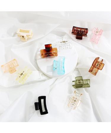 12 PCS Mini Square Hair Claw Clips for Women & Girls - Non-slip Tiny Rectangle Jaw Clips for Thin/Medium Hair - Buy Online on GoSupps.com