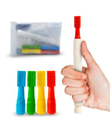 Gafly Therapens for Speech and Feeding Tool for Sensory, Oral, and, Motor Therapy - Chewy Vibe with Autism Sensory Disorders Comes in 4 Tips and Storage Pouch