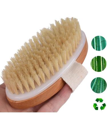 YingRen Bath Body Brush Set for Exfoliating Dry Skin - Lymphatic Drainage Massage + Natural Loofah Brush - White - Buy Online on GoSupps.com