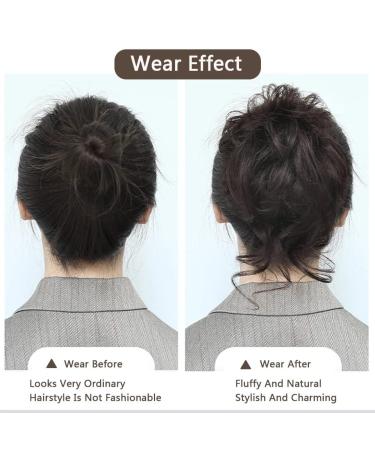 Shop #33 Bronze Brown Hair Part Hair Tie Updos | Messy Bun Scrunchies & Extensions for Women & Girls - Buy Online on GoSupps.com