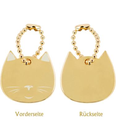 Personalizable Silver Cat Tags with Engraving - Cute Cat Face Pendant by CAMAL | International Shipping - Buy Online on GoSupps.com