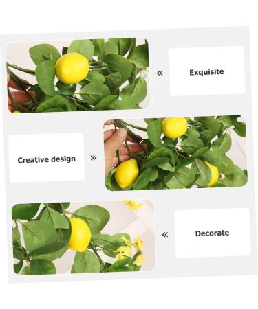 Zerodeko 10pcs Simulation Lemon Rattan Yellow Lemons Branches Artificial Fruits Home Accents Decor Fake Lemon Branch Leaf Decor Artificial Plant Fake Branches Bright Yellow Bouquet Plastic Greenx10pcs 80x18cmx10pcs - Buy Online on GoSupps.com