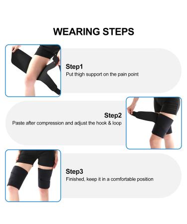 Supregear Neoprene Thigh Wraps - Adjustable Brace Support for Quadriceps & Hamstring Injuries - Black, Size Large - Buy Online on GoSupps.com