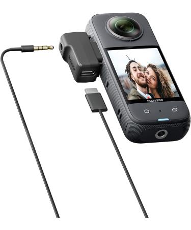 Cynova Insta360 X3 Mic Adapter - Type-C & 3.5mm Audio Ports for Insta360 X3 Camera - External Microphone & Charger Support - Buy Online on GoSupps.com
