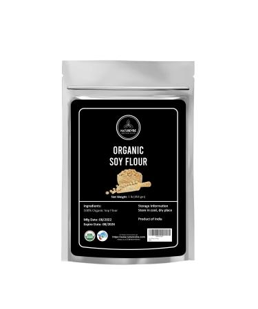 Organic Soy Flour, 1lb by Naturevibe Botanicals | Non-GMO and Gluten Free | Source of Protein and Iron 1 Pound (Pack of 1)