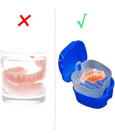 Retainer Case Portable Denture Box Easy-Clean Orthodontic Case Dental Braces Storage for Invisible Aligner False Teeth Container Mouth Guard Case Retainer Cleaner Holder (Dark Blue) - Buy Online on GoSupps.com