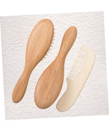 Healeved 3pcs Wooden Kids Hair Brush Set | Baby Bath Time & Shower Tool Kit - Buy Online on GoSupps.com