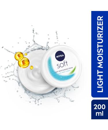 Nivea Soft Light Moisturiser 200ml - Hydrating Lightweight Cream for All Skin Types | Fast International Shipping - Buy Online on GoSupps.com