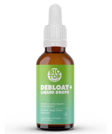 BIOTOPLEVEL Debloat Plus Organic Vegan Liquid Drops for Bloating and Gas Relief and Supports Digestive and Gut Health 1.0 Fl Oz.