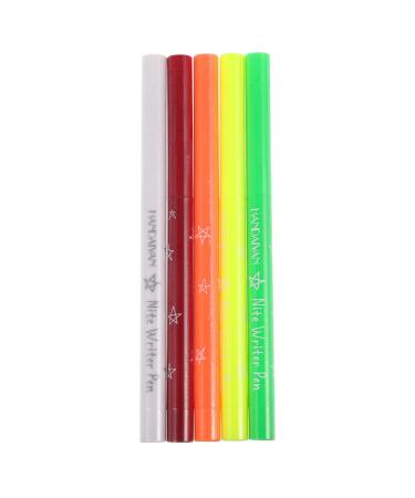 TOVINANNA 5pcs Glow Neon Liquid Eyeliner Fluorescent Waterproof Eyeliner Pen Eye Make-up Highlighter Pen Long Lasting