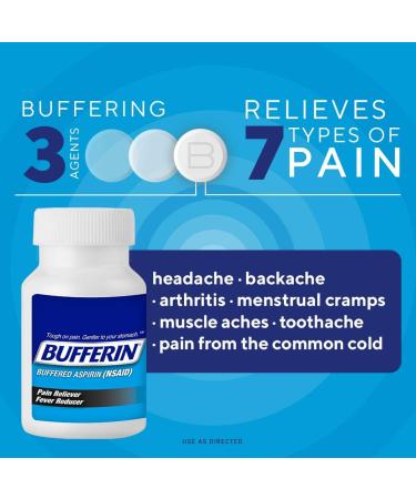 Bufferin Aspirin 325mg Coated Tablets - 130 Count - Pain Reliever & Fever Reducer - Buy Online on GoSupps.com