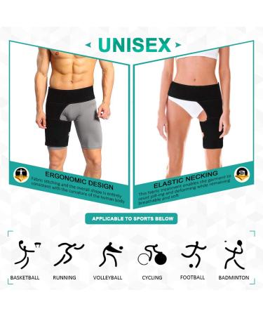 Adjustable Neoprene Hip Groin Support for Pain Relief and Recovery - Men and Women (Black) - Buy Online on GoSupps.com