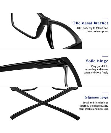 5 Pairs Quality Spring Hinge Reading Glasses Blue Light Blocking Anti Glare | Men Women | Black 1.50 - Buy Online on GoSupps.com