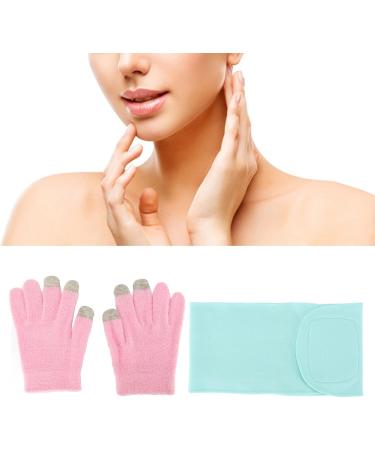 Qukaim Moisturizing Gel Hand Gloves Set Moisturizing Gel Hand Gloves Set with Spa Neck Mask Reusable Hydrating Gel Gloves Touch Screen for Cracked Skin - Buy Online on GoSupps.com