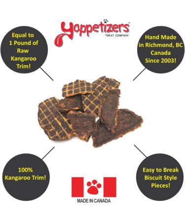 Yappetizers 100% Kangaroo Meat Dehydrated Dog Treat | Hand Made in Canada Since 2003 - Equal to 1 Pound of raw Kangaroo Meat (Bulk 2.0 pounds Dry) 907 g (Pack of 1) - Buy Online on GoSupps.com