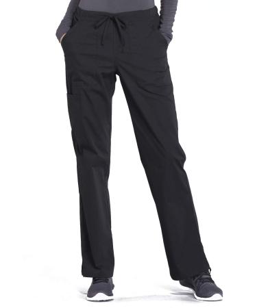 Scrubs for Women Workwear Professionals Stretch Drawstring Pant Soft Stretch WW160 Large Petite Black