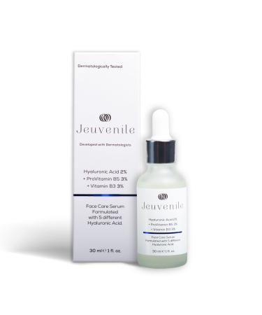 Jeuvenile Hyaluronic Acid Face Care Serum Intense Hydration and Anti-Aging Formula Non-greasy Hydration booster skincare for All Skin Types 30ml