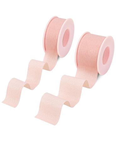 Lash Tape for Eyelash Extensions 2 Rolls Adhesive Fabric Eyelash Tape Silicone Gel Breathable Micropore Fabric Tape for Ladies Makeup Easy to Remove 3.9 Yard Length/Rolls 2 Widths