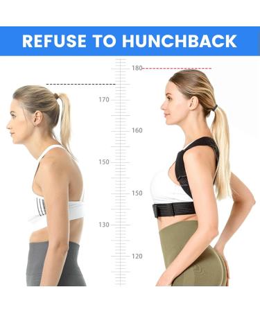 Adjustable Back Posture Corrector Brace Support Belt Back Band Invisible Spine Lumbar Shoulder Posture Correction For Women Men black M - Buy Online on GoSupps.com
