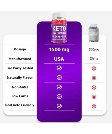 Organic Apple Cider Vinegar Gummies - Detox & Keto Friendly - Advanced Formula with Pomegranate & Beet Juice - 60 Count - Buy Online on GoSupps.com