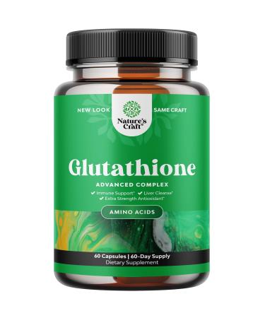 Glutathione Amino Acid Nutritional Supplement - Pure Glutathione Supplements for Liver Support - L Glutathione Pills with Glutamic Acid and Milk Thistle Seed Extract for Potent Immune Support