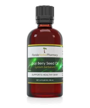 Florida Herbal Pharmacy  GOJI BERRY SEED OIL 100% Pure  Cold Pressed  Natural  Undiluted  Virgin Carrier Oil. 3.4 oz (100 ml).