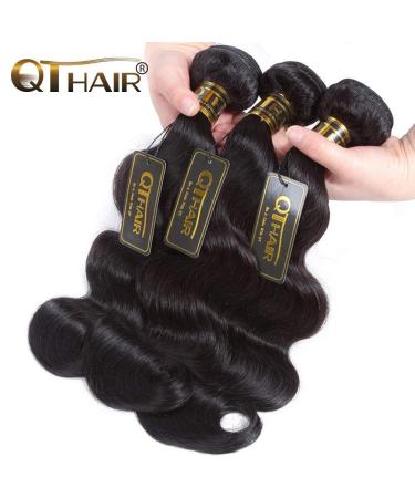 QTHAIR 12A Brazilian Virgin Hair Body Wave 3 Bundle Pack - 16 18 20 inch 300g | Unprocessed Human Hair Extensions - Buy Online on GoSupps.com