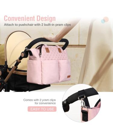 Lekebaby Large Pink Quilted Baby Diaper Bag Messenger with Changing Mat - Perfect for Travel - Buy Online on GoSupps.com