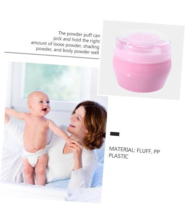 HONMEET Baby Puff Box 2 Sets Puff Makeup Sponges after Bath Puff Container Suits Pot Makeup Puffs Beauty Sponge Applicator Cream Suit Empty Container Talco Fluff 9x9cm Pink - Buy Online on GoSupps.com
