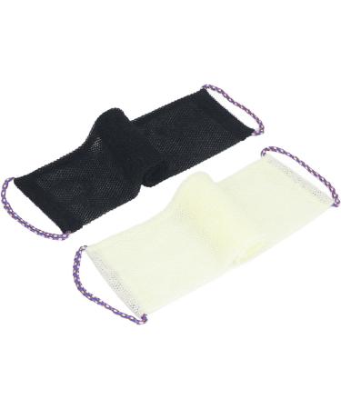 African Bath Sponge Net Bath Sponge Soft Deep Cleansing Exfoliator 2 Hand Straps Quick Drying with Bath Gloves for Hotel Bathroom (DAUZcih30azpdw-12) - Buy Online on GoSupps.com
