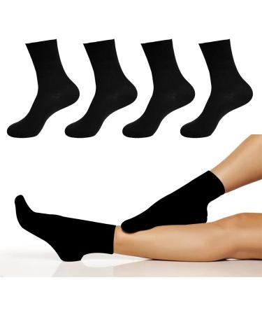 Diabetic Ankle Socks for Men & Women-Wide Non Binding Socks Quarter Length Socks for Women & Men (4PAIRSBLACK) - Buy Online on GoSupps.com