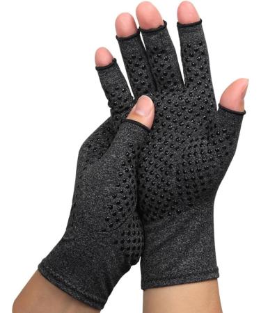 Compression Gloves for Carpal Tunnel Relief - Fingerless Non-Slip Grey Recovery Gloves - Large Size 1 Pair - Buy Online on GoSupps.com