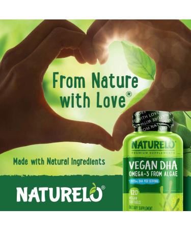 Buy NATURELO Vegan DHA Omega-3 Algae 800 mg - 120 Vegan Softgels - Buy Online on GoSupps.com