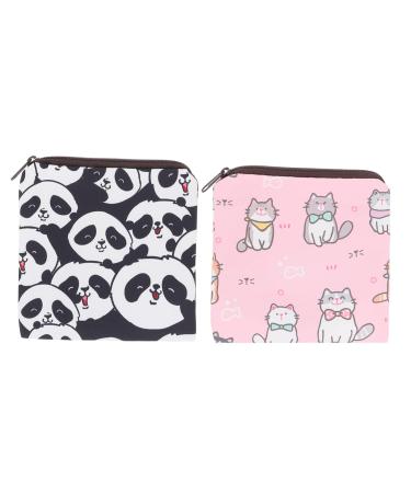 ABOOFAN 4 pieces of women bands Storage Pocket Women Binding Storage Pocket Tampon Bag Cartoon Pocket Washbear Period Set Organizer Wall Exchange Pad Pocket Girls