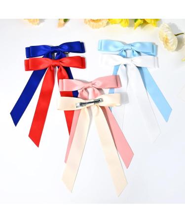 10PCS Hair Bows for Women- Silky Satin Bow Hair Clip Hair Barrettes Multicolor - Buy Online on GoSupps.com