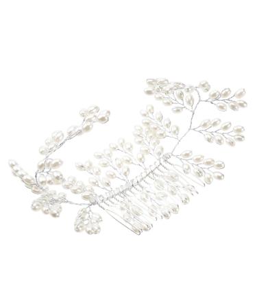 Beaupretty Bridal Hair Accessories Tiara Women Hair Comb Wedding Hair Comb Bridal Hair Comb Women's Accessories White Manual Wedding Hair Accessories