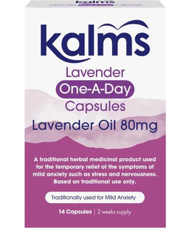 Kalms Lavender - One-a-day - 14 capsules - A Traditional Herbal Medicinal Product Used for the Temporary Relief of the Symptoms of Mild Anxiety Such as Stress and Nervousness