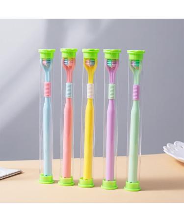 Travel Toothbrush with 3 Angled Bristles for Complete Gum Care - Soft Blue Toothbrush for Travel - Buy Online on GoSupps.com