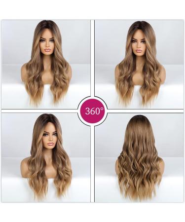 Esmee Long Wave Ombre Brown Synthetic Curly Wig for Women - Perfect for Daily Wear and Parties - Buy Online on GoSupps.com
