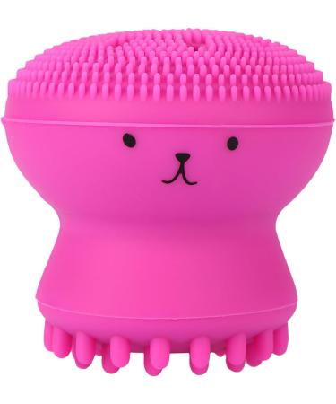 Facial Cleansing Brush Silicone Face Brush Handheld for Sensitive Delicate Dry Skin(Rose Red) - Buy Online on GoSupps.com