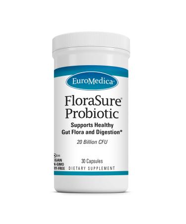 EuroMedica FloraSure Probiotic - Digestion Supplement to Aid Against Occasional Bloating & Support Gas Relief - Gut Health Support Supplement with Bifidobacterium Bifidum - 30 Capsules