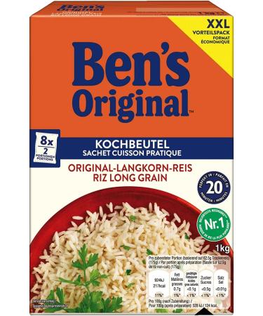 BEN'S ORIGINAL Long Grain Rice - 20-Minute Cooking Bag (6 x 1kg) | International Shipping Available - Buy Online on GoSupps.com