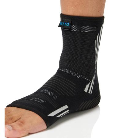 VITTO Ankle Support for Ligament Damage - Non-Slip Ankle Brace for Sprained Ankle Weak Ankles and Achilles Tendonitis Support. Suitable for Women and Men (S Black + Grey) Sleeve S