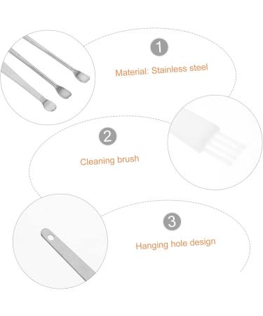 FOMIYES 4 Sets Ear Pick Tool - Stainless Steel Ear Cleaner & Wax Removal Kit for Kids & Adults - Effective Ear Wax Curette & Cleaning Spoon - Buy Online on GoSupps.com