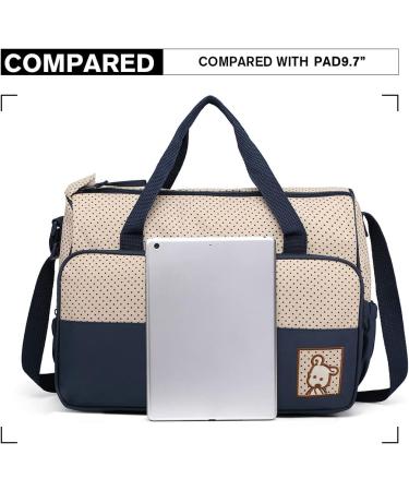 Miss Lulu 5-Set Baby Diaper Bag | Stylish Navy Mother Handbag & Bottle Holder | Perfect for International Shipping - Buy Online on GoSupps.com
