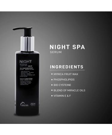 TRUSS Night Spa Serum - Vegan Overnight Hair Treatment with Organic Actives | Moisturizing Anti-Aging Anti-Frizz Formula - 8.45 fl. oz - Buy Online on GoSupps.com