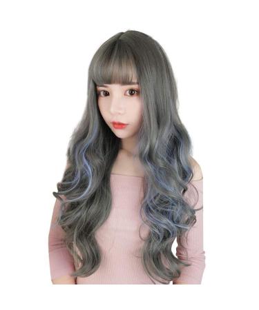 BGHJUE Long Curly Wig for Women | Big Wave Natural Hair with Highlights | Realistic & Cute for Round Faces - Buy Online on GoSupps.com