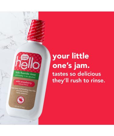 Hello Kids Wild Strawberry Natural Flavor Anticavity Fluoride Rinse - Vegan  Alcohol Free  and SLS Free Mouthwash for Children Age 2 and Up - 16 Ounce (Pack of 3) 3 pack rinse - Buy Online on GoSupps.com